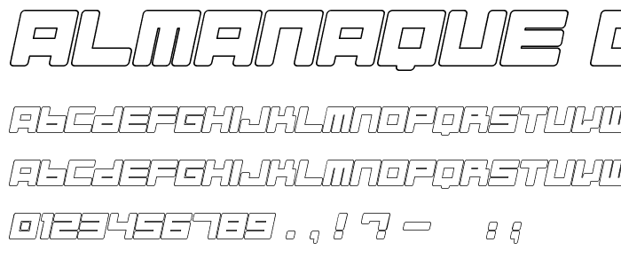 Almanaque Outline Italic font